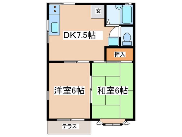 コート・ヴィレジ(2DK/1階)の間取り写真