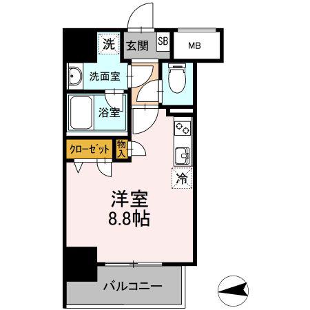 AOIレジデンス早稲田(ワンルーム/4階)の間取り写真