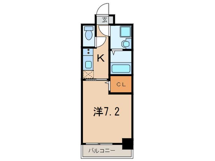 ラ・シャルム西宮本町(1K/5階)の間取り写真