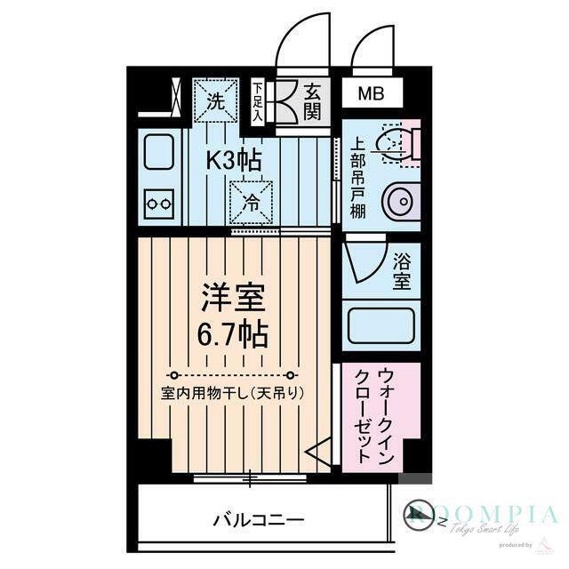 ドゥーシエル桜新町(1K/4階)の間取り写真