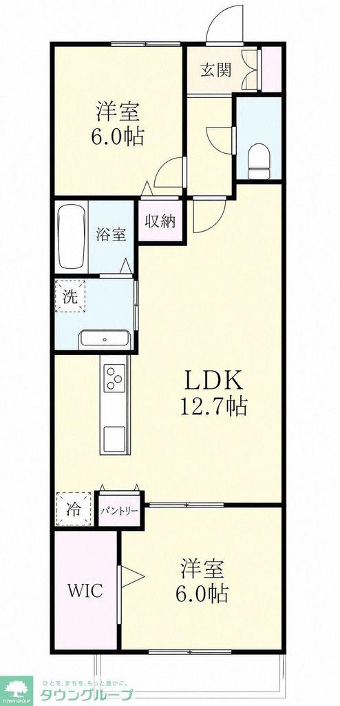 戸塚東1丁目D-ROOM計画(2LDK/3階)の間取り写真