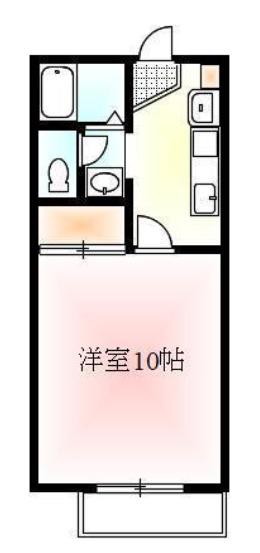 高松琴平電鉄琴平線 太田駅(高松) 徒歩13分 2階建 築30年(1K/2階)の間取り写真