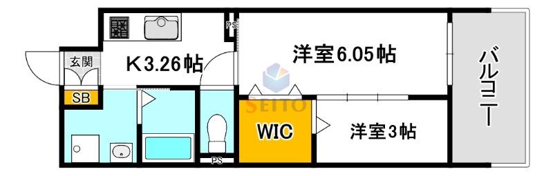 WORVE吹田江坂(2K/3階)の間取り写真
