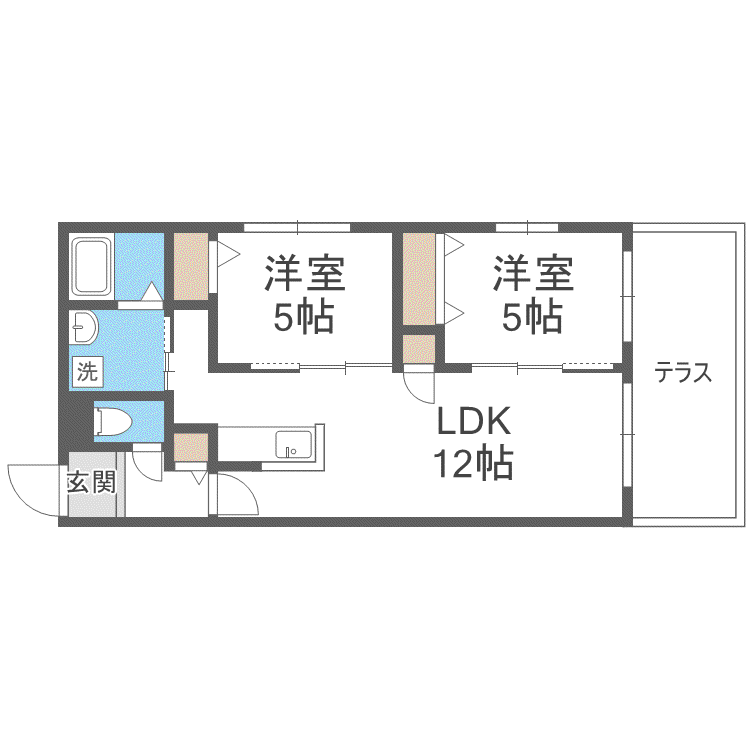 ASTAGE八軒(2LDK/1階)の間取り写真