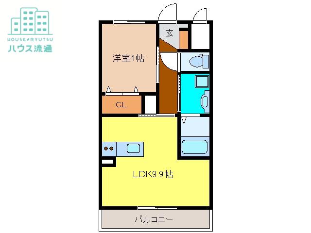 クレジデンス基山(1LDK/1階)の間取り写真