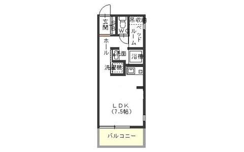 ルソーレ(ワンルーム/3階)の間取り写真
