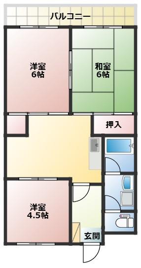 グランパルク(3K/1階)の間取り写真