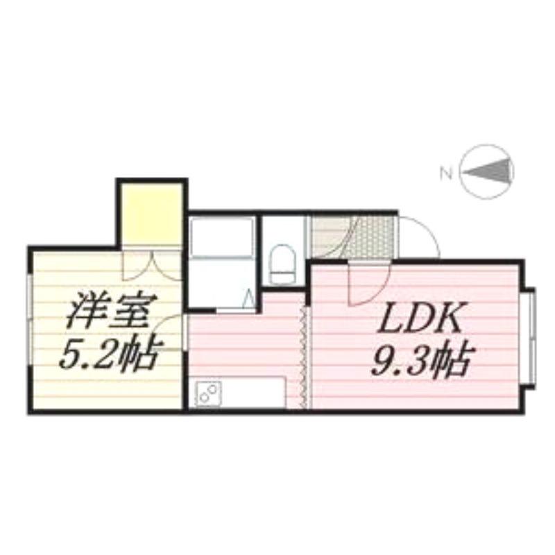 グランドハイツ手稲(1LDK/3階)の間取り写真