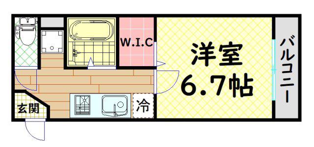 ネオハース金岡(1K/1階)の間取り写真