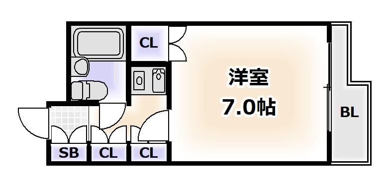 ファサードヴィオレ(1K/1階)の間取り写真