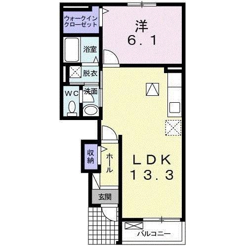 アジュールNK(1LDK/1階)の間取り写真