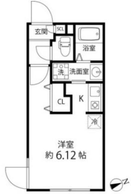 BRANCHE神楽坂(ワンルーム/3階)の間取り写真