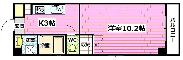 ジョイアス南堀川(1K/5階)の間取り写真