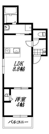 ABBY(1LDK/3階)の間取り写真