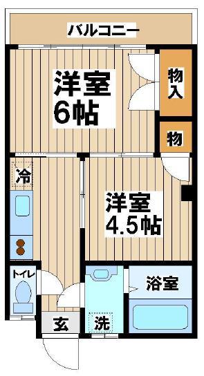 第三麻生マンション(2K/1階)の間取り写真