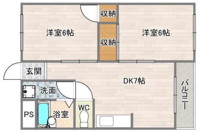 NCOURT我孫子(2DK/4階)の間取り写真