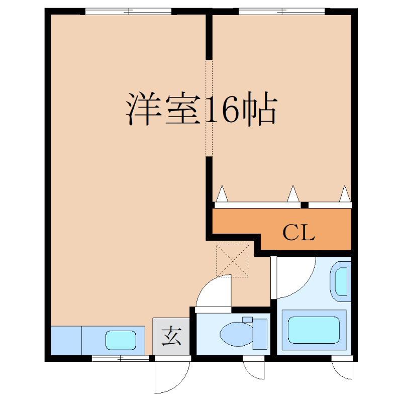 フォレスト・ビュー A(ワンルーム/1階)の間取り写真