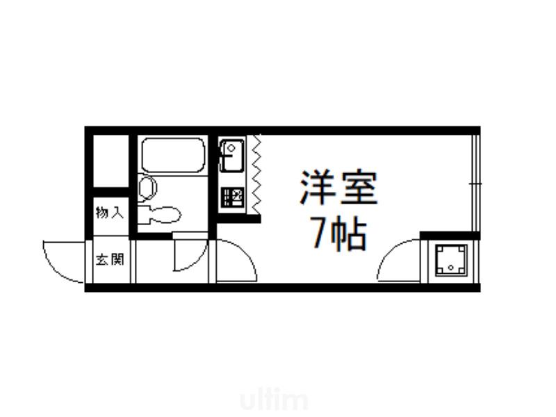 トライヤード(ワンルーム/2階)の間取り写真