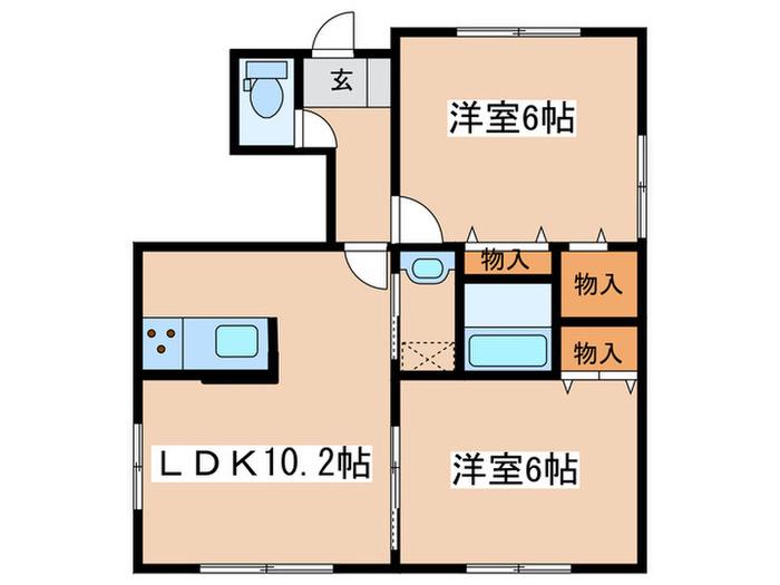 グレイス(2LDK/1階)の間取り写真