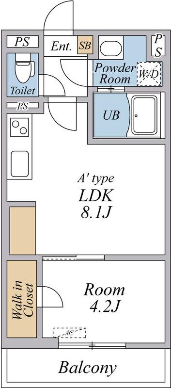 リブリ・八王子台町(1LDK/1階)の間取り写真