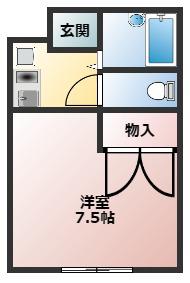 メゾンフラットこてはし(1K/2階)の間取り写真