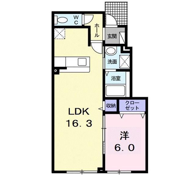 アプフェル(1LDK/1階)の間取り写真