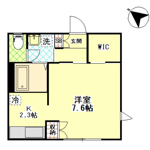 ルミエールたてば(1K/1階)の間取り写真