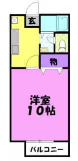 PANAトーカン1(1K/2階)の間取り写真