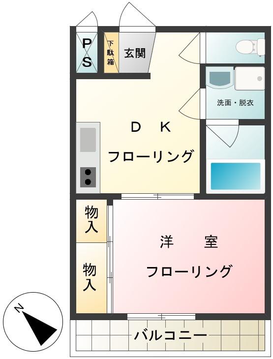 プチメゾン上池台(1DK/3階)の間取り写真