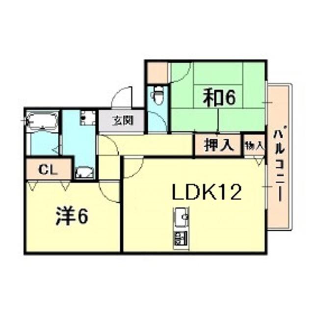 アビタシオン仁川II(2LDK/2階)の間取り写真