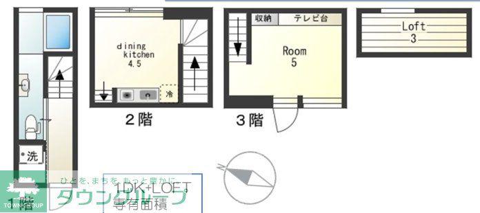 KOTONA(1DK/1階)の間取り写真