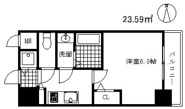 エスレジデンス神戸元町(1K/12階)の間取り写真