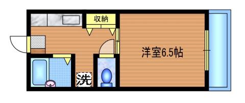 武蔵野コーポラスA棟(1K/1階)の間取り写真