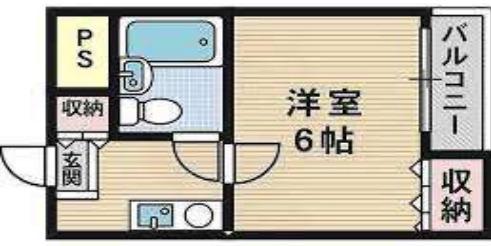 パステル東幸(1K/6階)の間取り写真