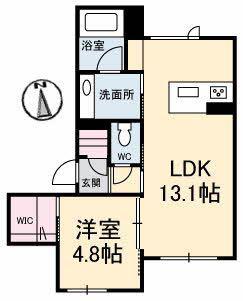 DREAMIO(1LDK/1階)の間取り写真