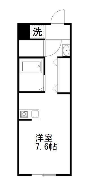 プリズム八千代台(ワンルーム/2階)の間取り写真