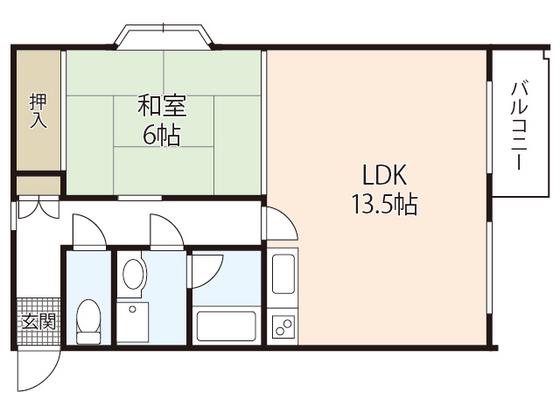 井口台FLATS(1LDK/2階)の間取り写真