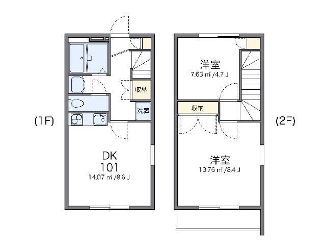 レオパレスセゴビア(2DK/1階)の間取り写真