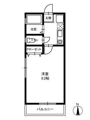 パレスヤマダ(1K/2階)の間取り写真