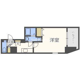 AFFLUENCE難波(1K/6階)の間取り写真