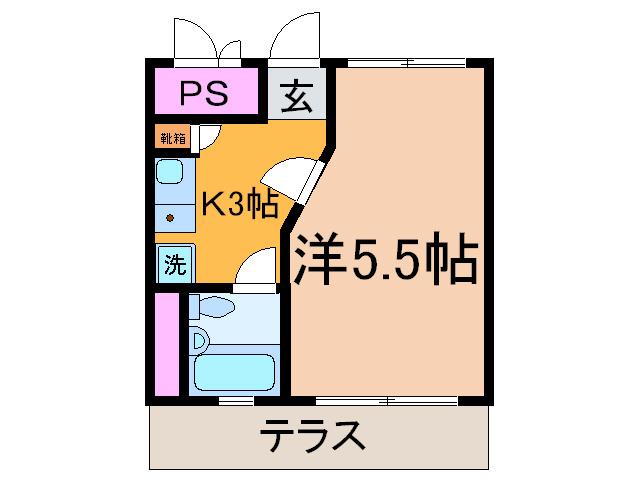 ライオンズマンション武蔵新城駅前(1K/1階)の間取り写真