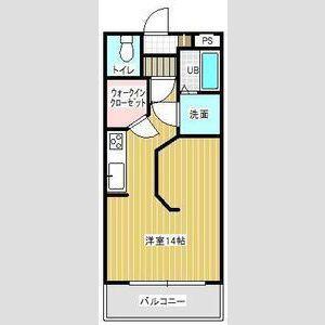 グランシャリオ(ワンルーム/2階)の間取り写真