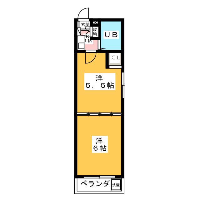 ディスティーノ豊橋(2K/2階)の間取り写真