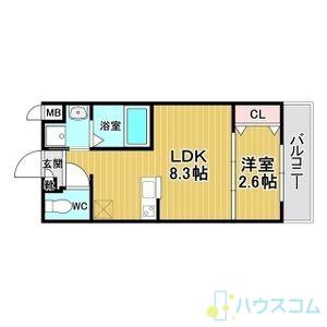 リアコート千里丘I ノース(1LDK/1階)の間取り写真