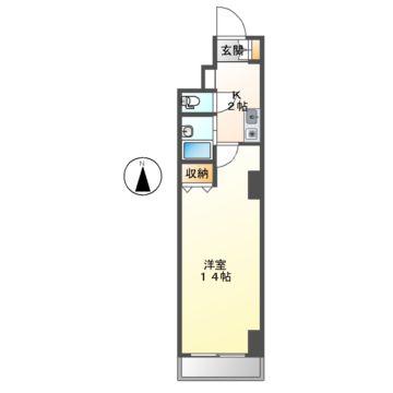 THE RESIDENCE DAIKANCHO(1K/3階)の間取り写真