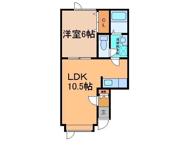 クリエイトI(1LDK/1階)の間取り写真