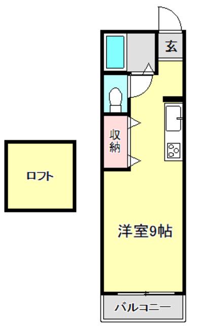 ピーベリーハウス(ワンルーム/2階)の間取り写真
