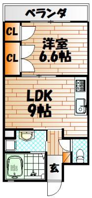 REZIA小倉(1LDK/7階)の間取り写真