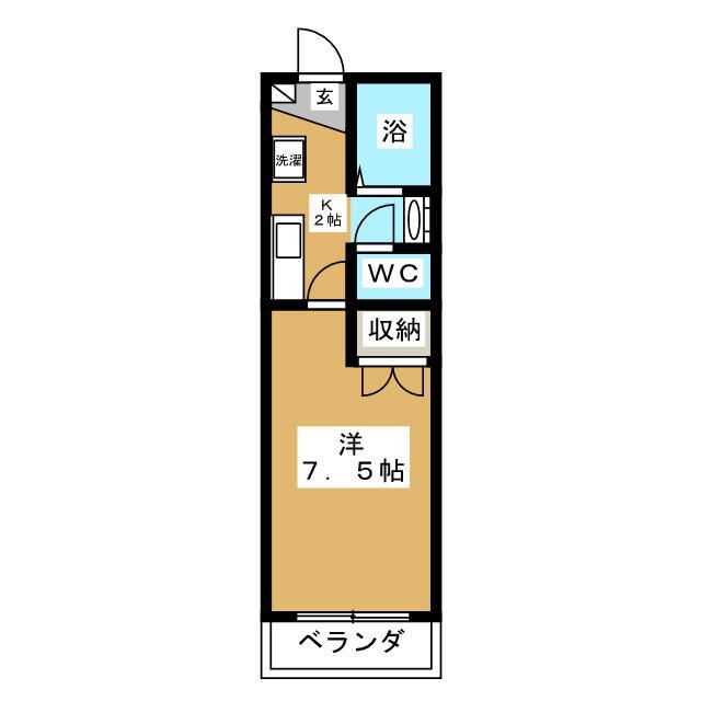 ユージックス伝馬(1K/4階)の間取り写真