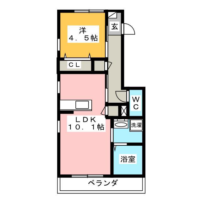 リヴェールSK(1LDK/1階)の間取り写真